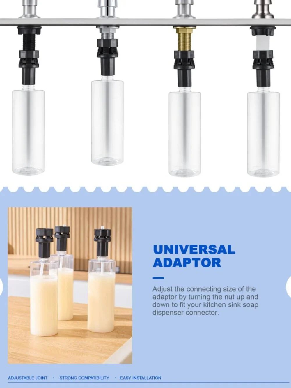 Updated Soap Dispenser Bottle for Kitchen Sink Replacement - 500ML/17oz Soap Bot